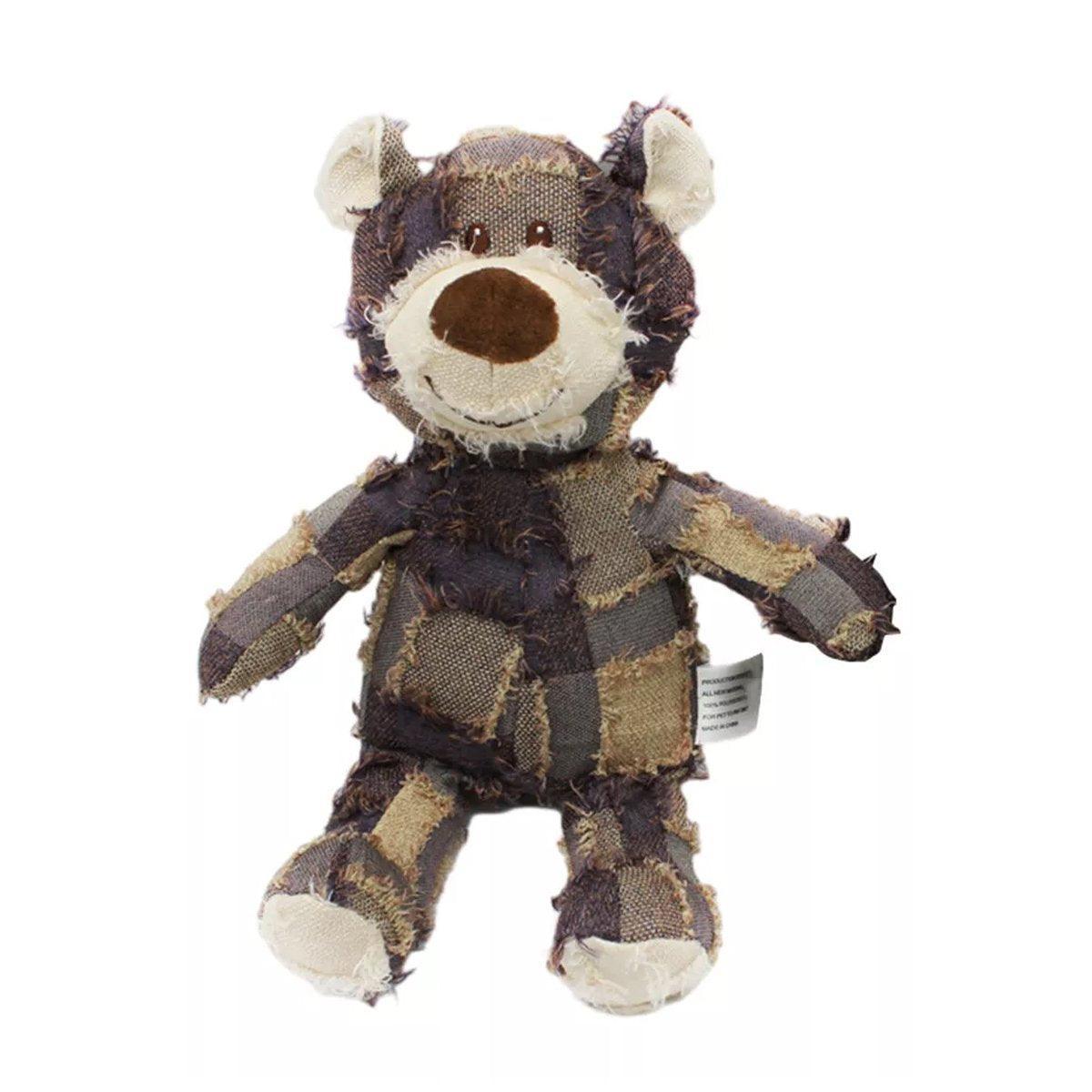 Premium Purple Plush Squeaky Bear Dog Toy for Puppies & Small Dogs - 22cm