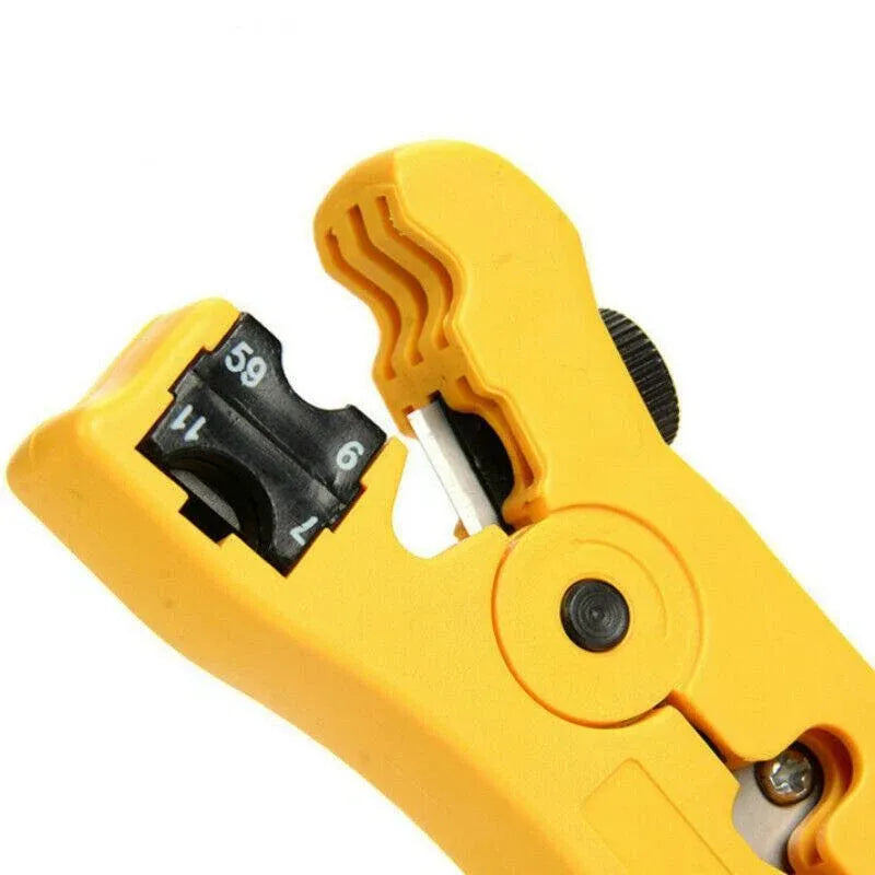 Premium 2 Piece Coaxial Cable Crimper & Stripper Kit for RG6 RG59 RG11