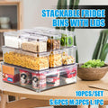 10PCS Clear PET Food Storage Box Set - Refrigerator Organizer - SuperSaverAU - view 1
