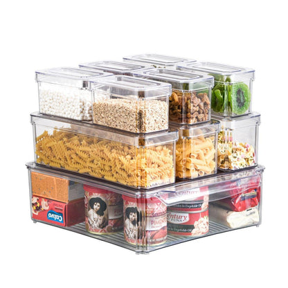 10PCS Clear PET Food Storage Box Set - Refrigerator Organizer
