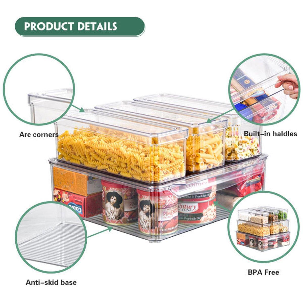 10PCS Clear PET Food Storage Box Set - Refrigerator Organizer
