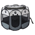 8 Panel Pet Tent Playpen Portable Dog Cat Crate - L (91X91X58CM) Grey - SuperSaverAU - view 2