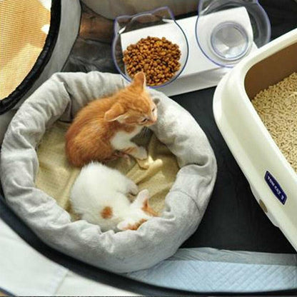 8 Panel Pet Tent Playpen Portable Dog Cat Crate - L (91X91X58CM) Grey