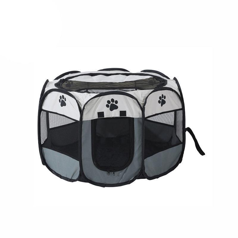 8 Panel Pet Tent Playpen Portable Dog Cat Crate - L (91X91X58CM) Grey - SuperSaverAU - view 7