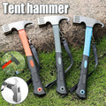 Premium Camping Hammer with Stake Puller & Rubber Grip - Blue
