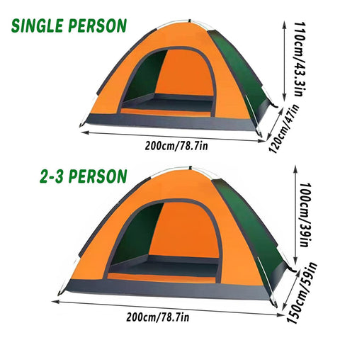 Outdoor Camping Tent Portable Sun Protection Lightweight Quick Setup Shelter - Blue 2-3 Person - SuperSaverAU - view 2