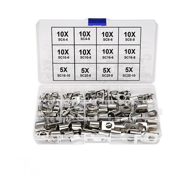 Premium 4WD Tinned Copper Cable Lug Kit with Assortment Box - 100pc SC6-SC25