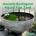 Premium Ancient Resin Fish Tank Lotus Flower Pot - 35cm