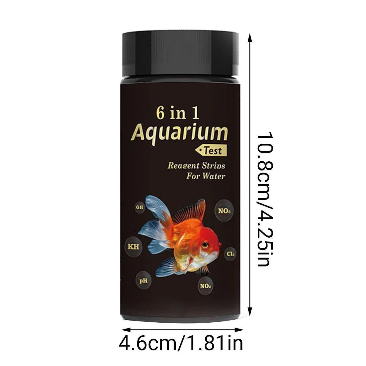 Premium 6-in-1 Aquarium & Pool Water Quality Test Strips - 50pcs