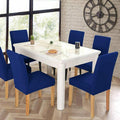 Stretch Chair Covers - 6 pcs, Spandex Washable, Lake Blue - SuperSaverAU - view 5