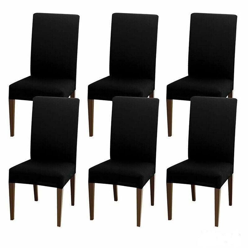 Stretch Chair Covers - 6 pcs, Spandex Washable, Lake Blue - SuperSaverAU - view 6