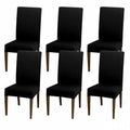 Brown Spandex Stretch Chair Covers Set - 6pcs Washable - SuperSaverAU - view 6