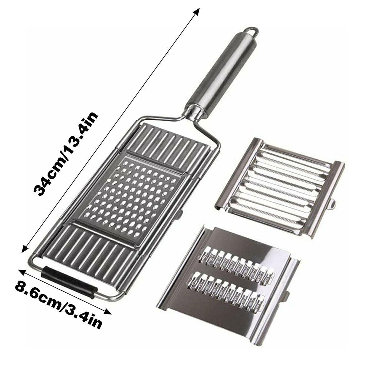 Premium 304 Stainless Steel Vegetable Grater Kit – 3 Blades