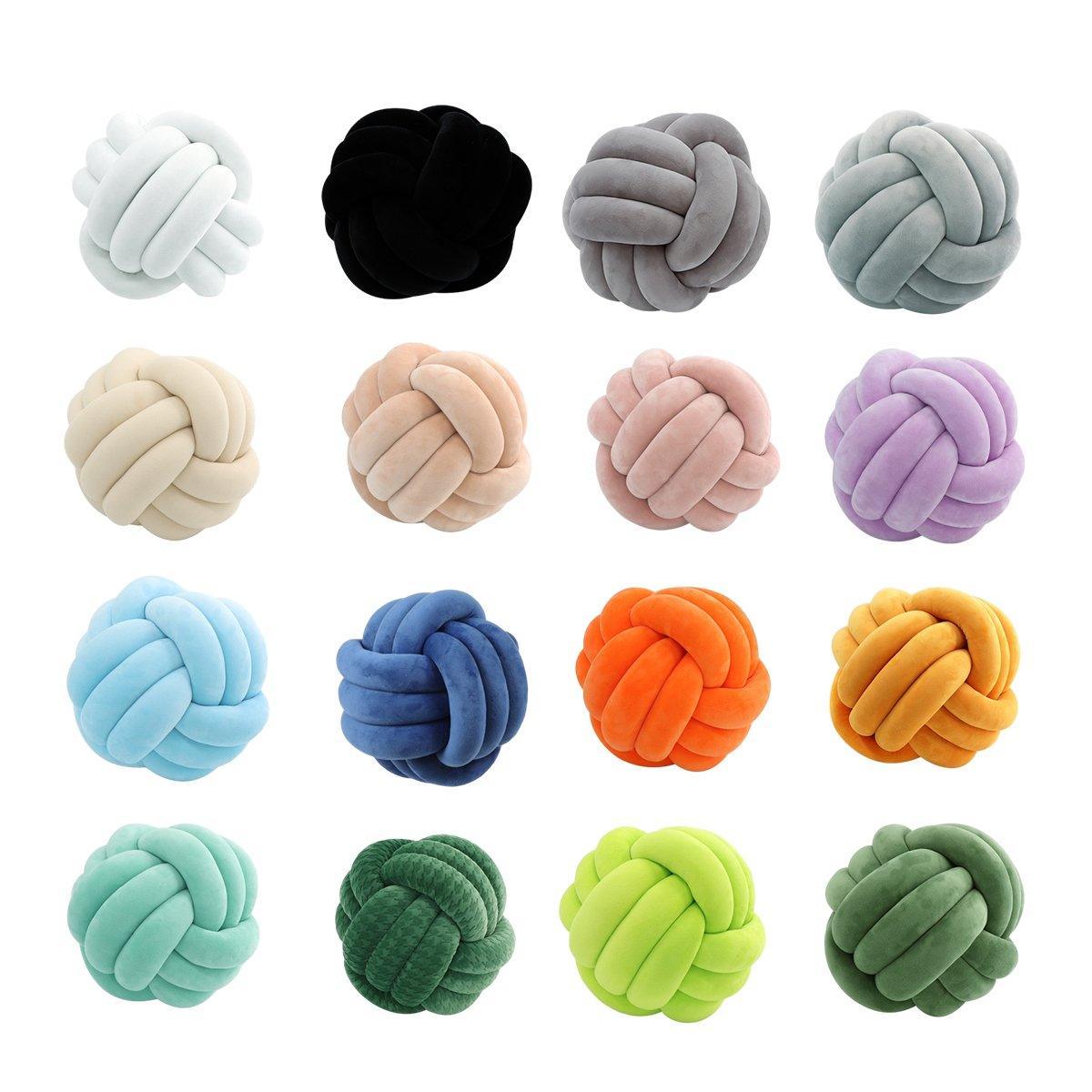 Three-Strand Braided Round Pillow Sofa Cushion Decorative Pillow for Living Room - Dark Grey