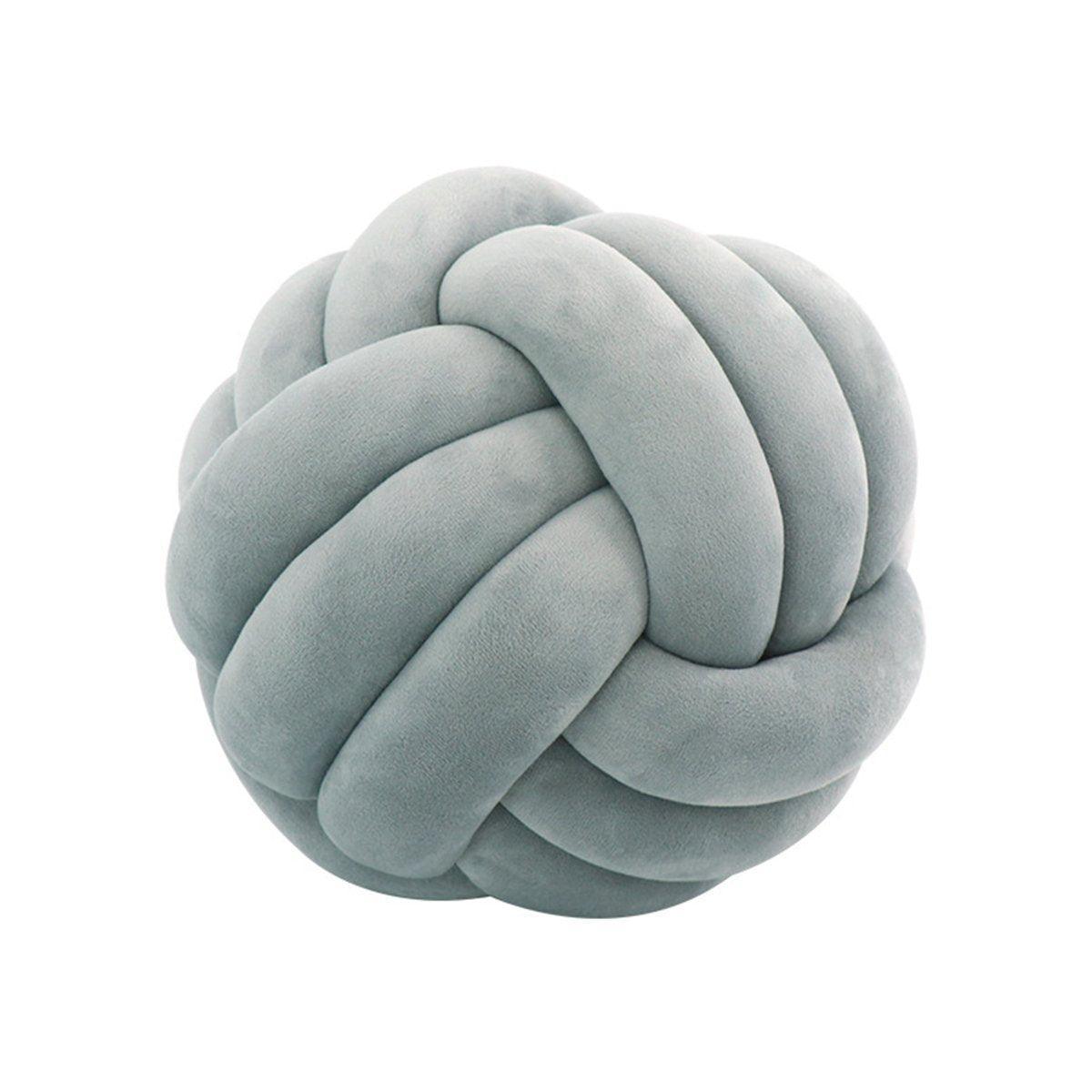 Three-Strand Braided Round Pillow Sofa Cushion Decorative Pillow for Living Room - Light Blue