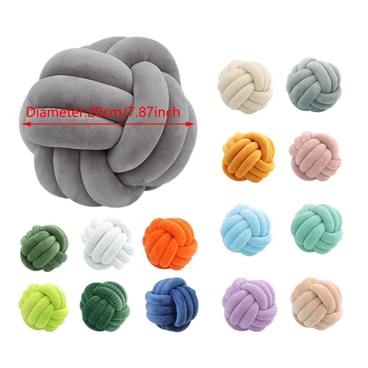 Three-Strand Braided Round Pillow Sofa Cushion Decorative Pillow for Living Room - Light Grey - SuperSaverAU - view 2