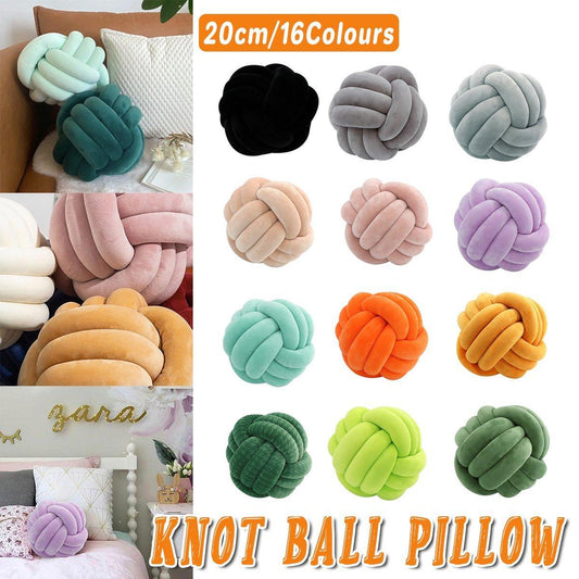 Three-Strand Braided Round Pillow Sofa Cushion Decorative Pillow for Living Room - Pink