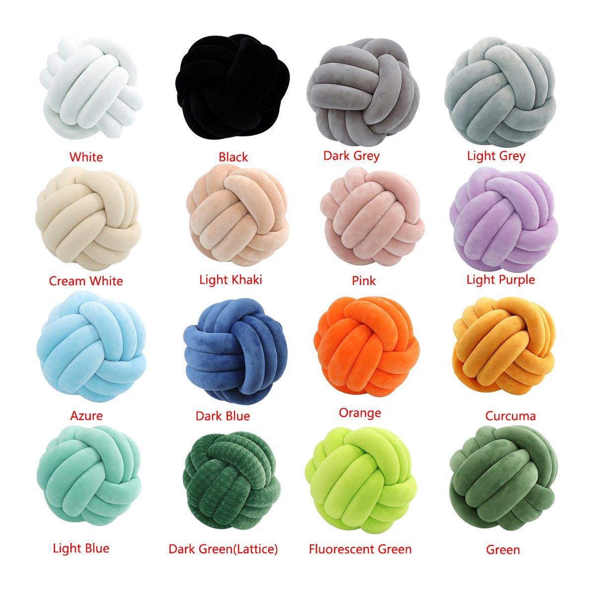 Three-Strand Braided Round Pillow Sofa Cushion Decorative Pillow for Living Room - Cream White