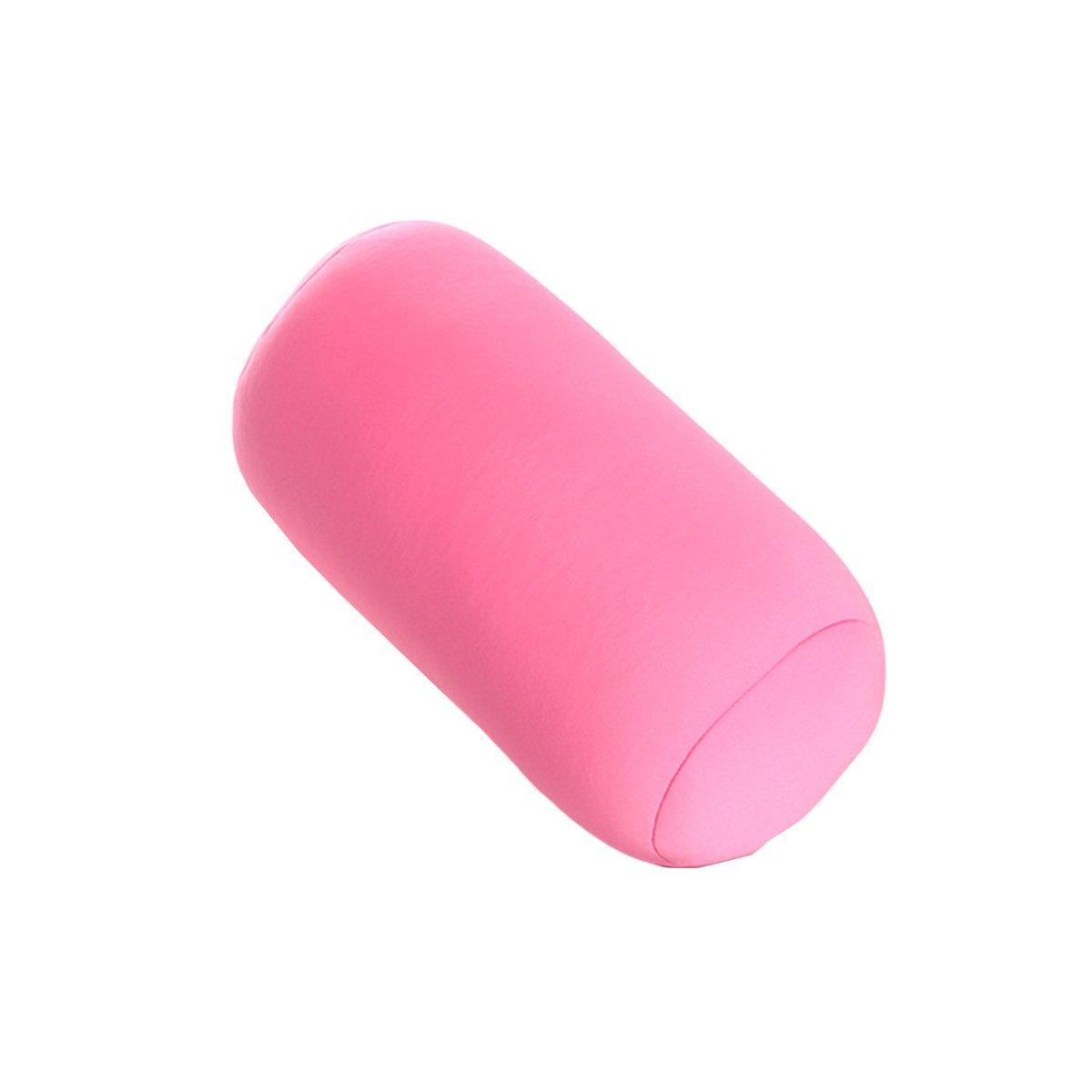 Solid Color Cylindrical Foam Particle Pillow Multi-Functional Neck Waist Support - Blue