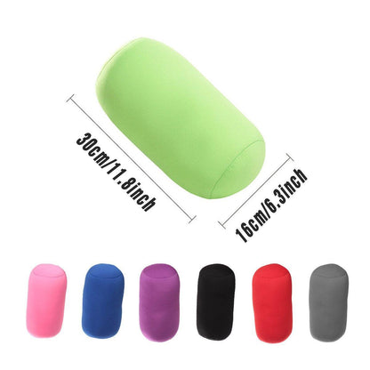 Solid Color Cylindrical Foam Particle Pillow Multi-Functional Neck Waist Support - Grey