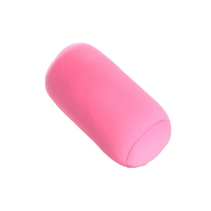 Solid Color Cylindrical Foam Particle Pillow Multi-Functional Neck Waist Support - Red