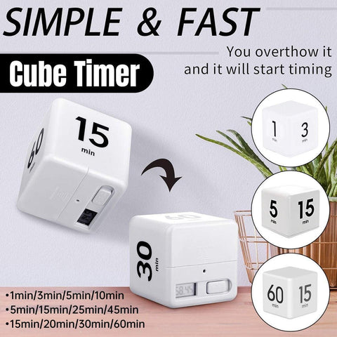 Premium Cubic LED Flip Timer – 1/3/5/10 Minutes