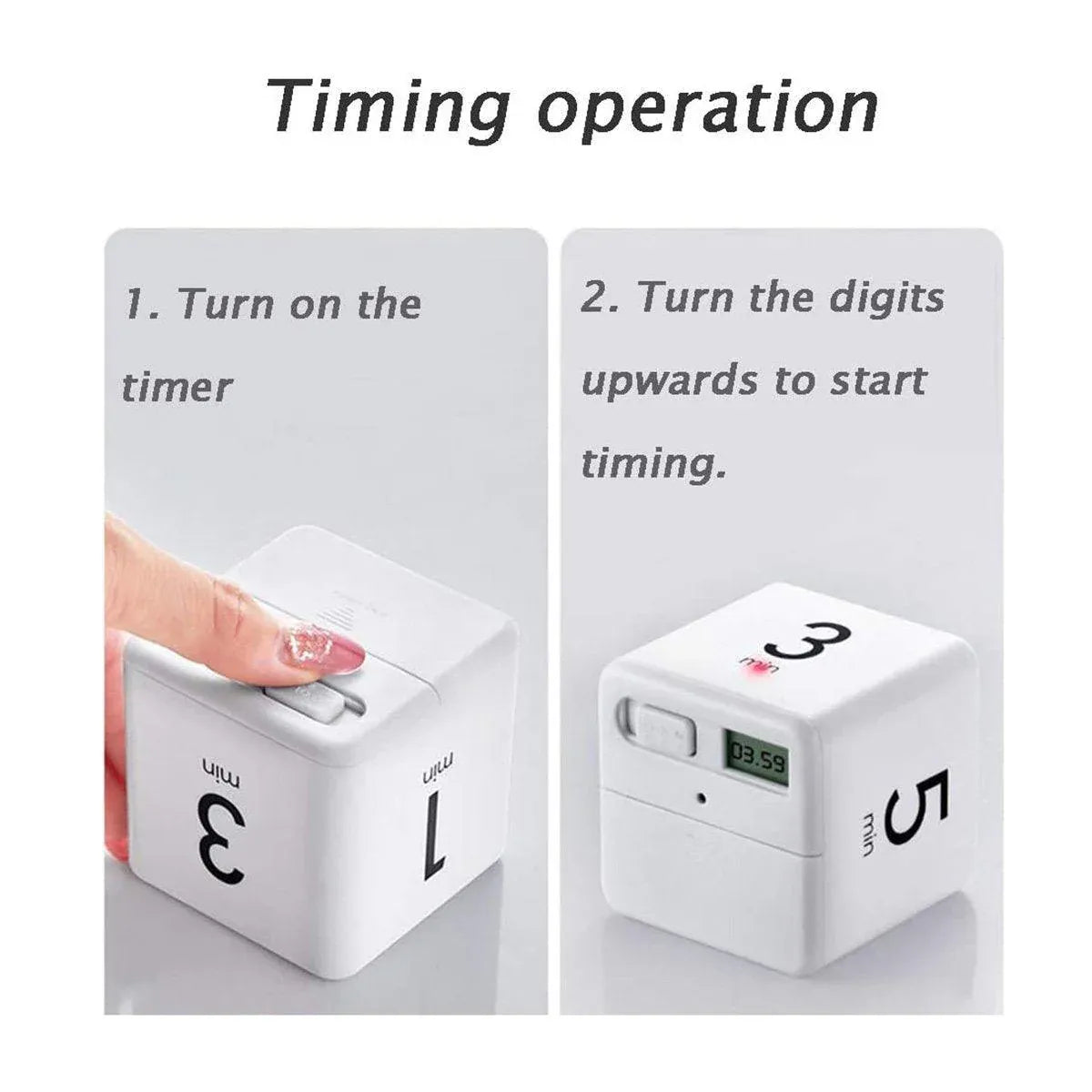 Premium Cubic LED Flip Timer – 1/3/5/10 Minutes