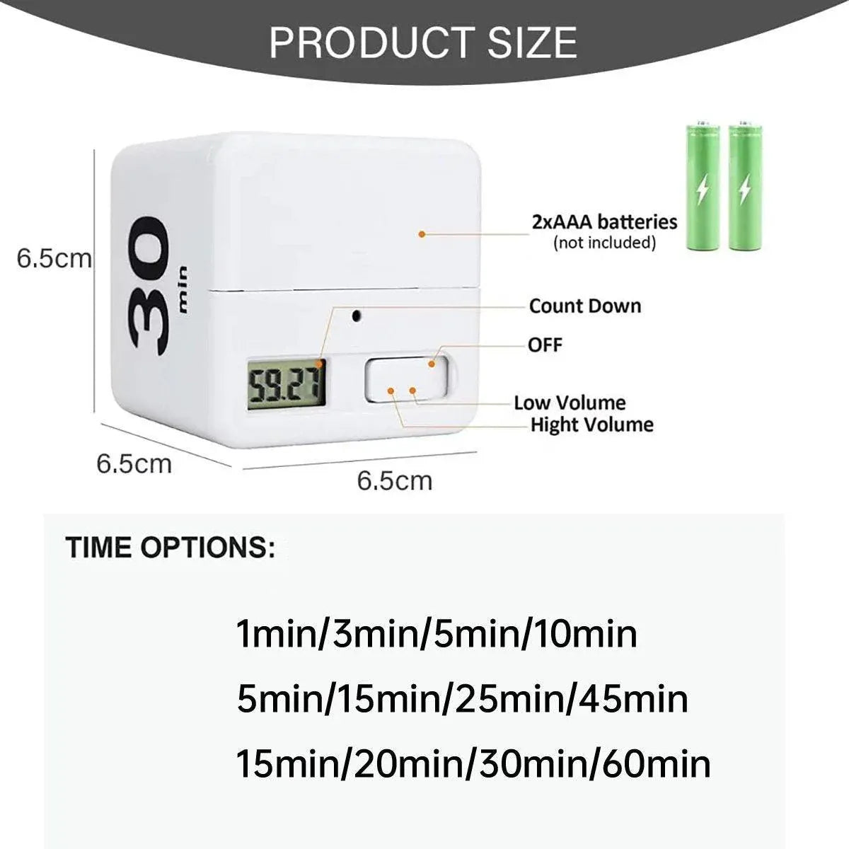 Premium Cubic LED Flip Timer – 25/5/45/15 Minutes