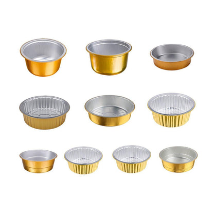 50PCS 1130ml Thickened Round Aluminum Foil Containers with Lids