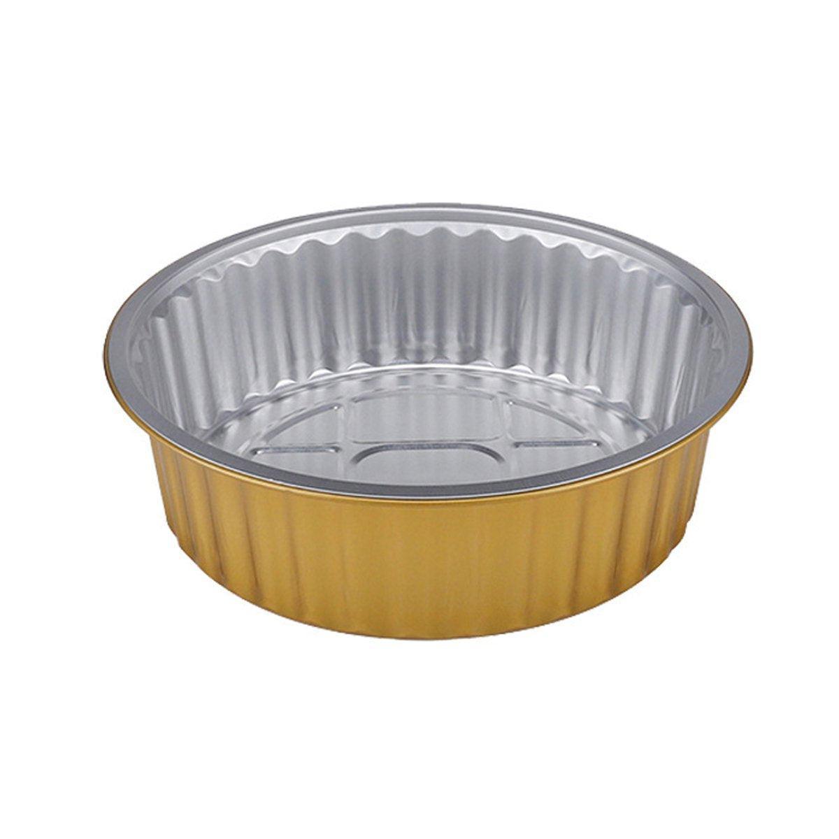 50PCS 455ml Thickened Round Aluminum Foil Containers with Lids
