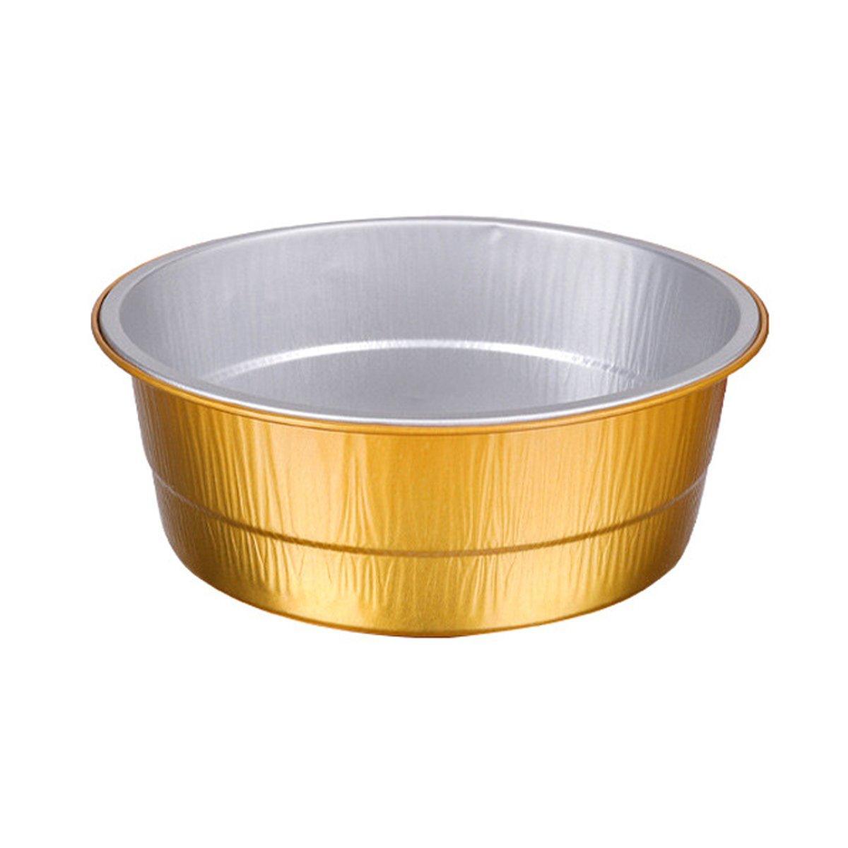 50PCS 455ml Thickened Round Aluminum Foil Containers with Lids