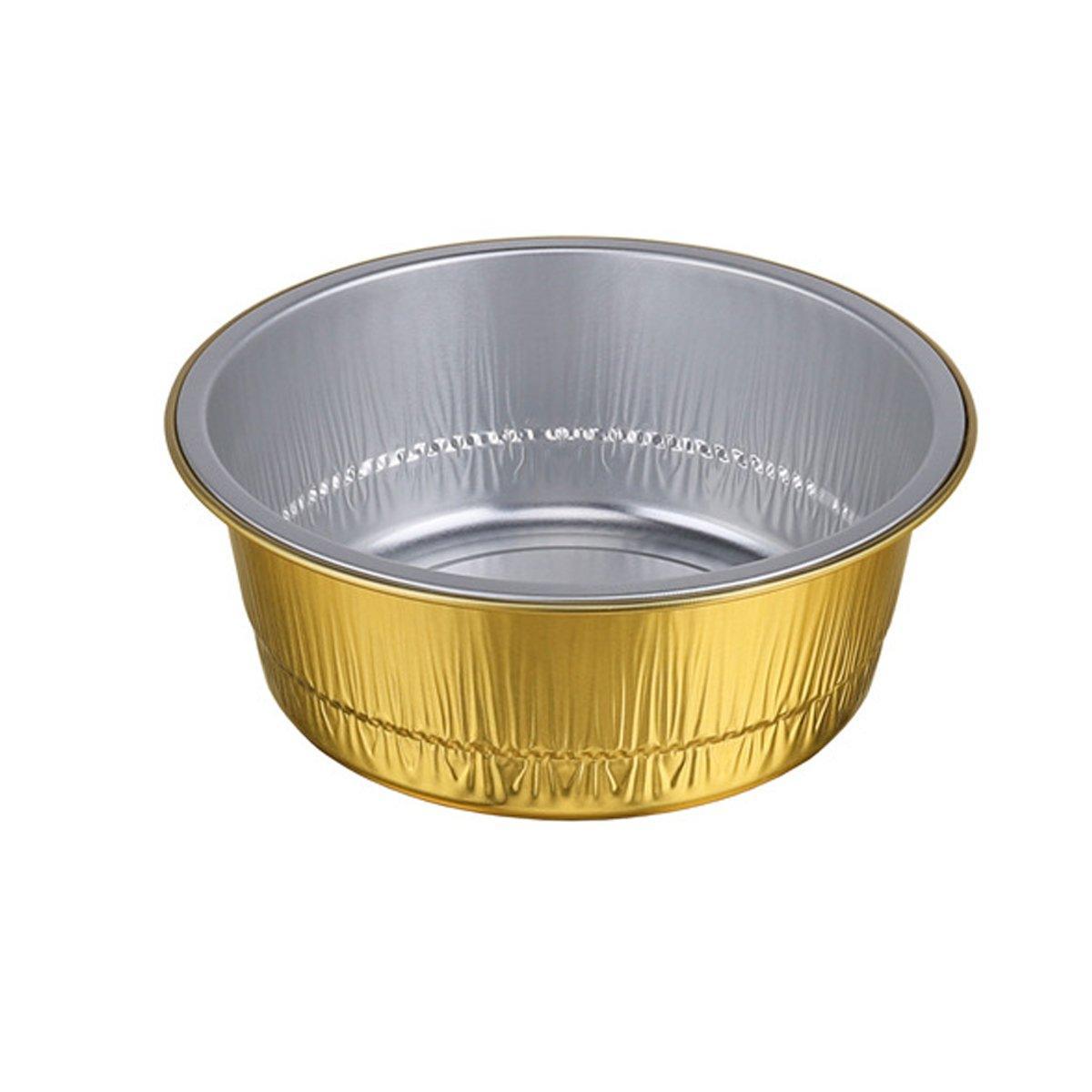 50PCS 520ml Thickened Round Aluminum Foil Containers with Lids