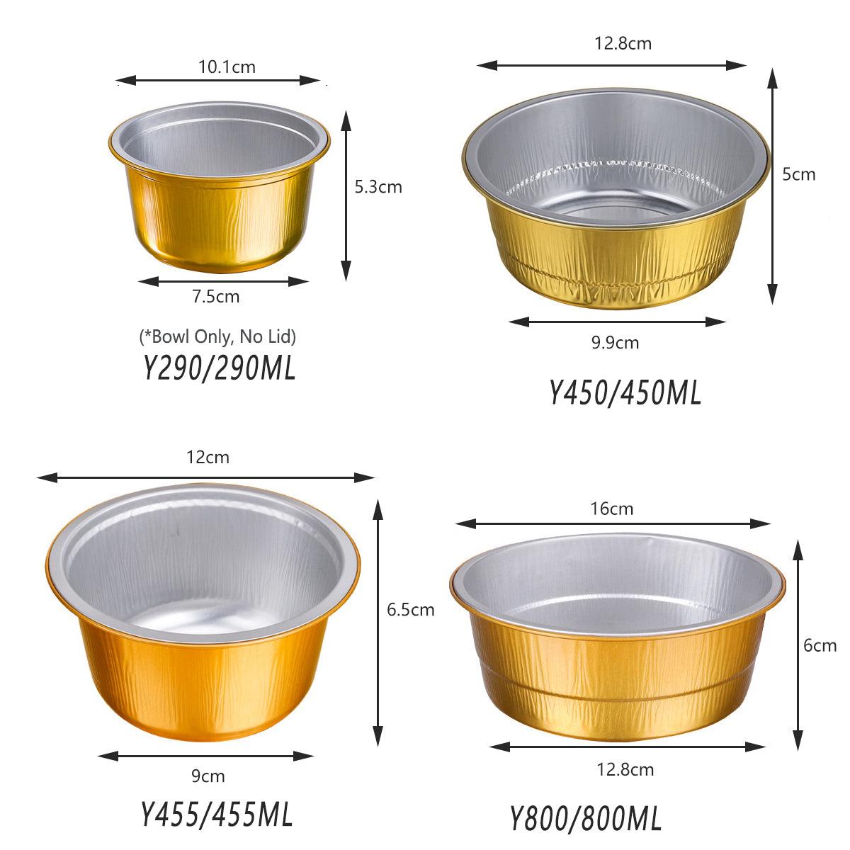 50PCS 620ml Thickened Round Aluminum Foil Containers with Lids