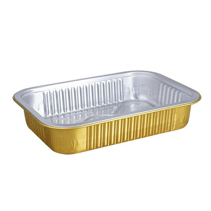 50PCS Thickened Aluminum Foil Boxes with Plastic Lids - 1000ml