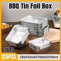 125PCS Disposable Quadrate Tin Foil Pans Oven Grill Safe Non-Stick Baking Trays - 125pcs-600ml - SuperSaverAU - view 1