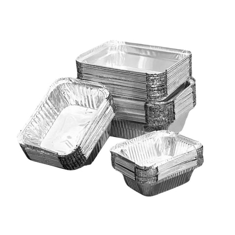 125PCS Disposable Quadrate Tin Foil Pans Oven Grill Safe Non-Stick Baking Trays - 125pcs-700ml - SuperSaverAU - view 2