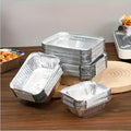 125PCS Disposable Quadrate Tin Foil Pans Oven Grill Safe Non-Stick Baking Trays - 125pcs-850ml - SuperSaverAU - view 2