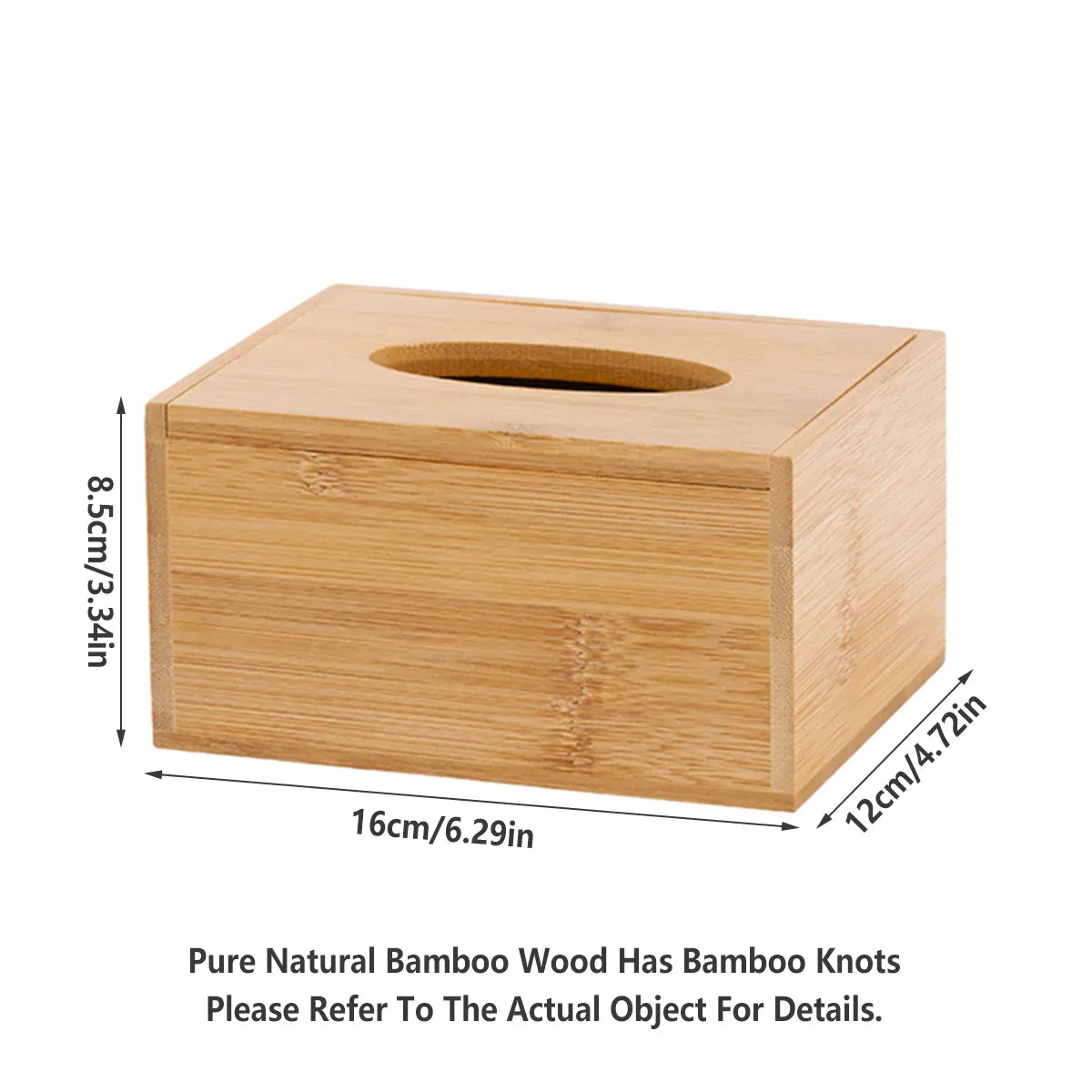Premium Bamboo Tissue Box Holder – Flip-Top Lid