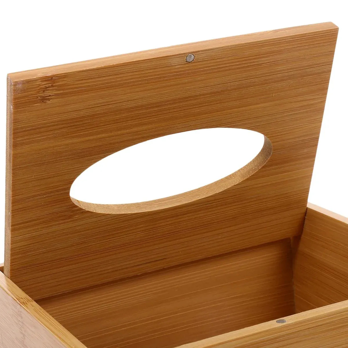 Premium Bamboo Tissue Box Holder – Flip-Top Lid