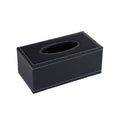 Premium PU Leather Tissue Box Holder – Black Woven Pattern