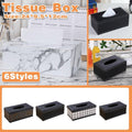 Premium PU Leather Tissue Box Holder – Black Buttons Design