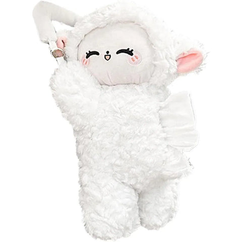 Premium Plush Sheep Hanging Car Tissue Box Holder