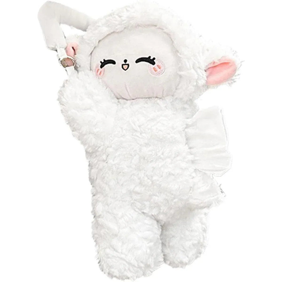 Premium Plush Sheep Hanging Car Tissue Box Holder