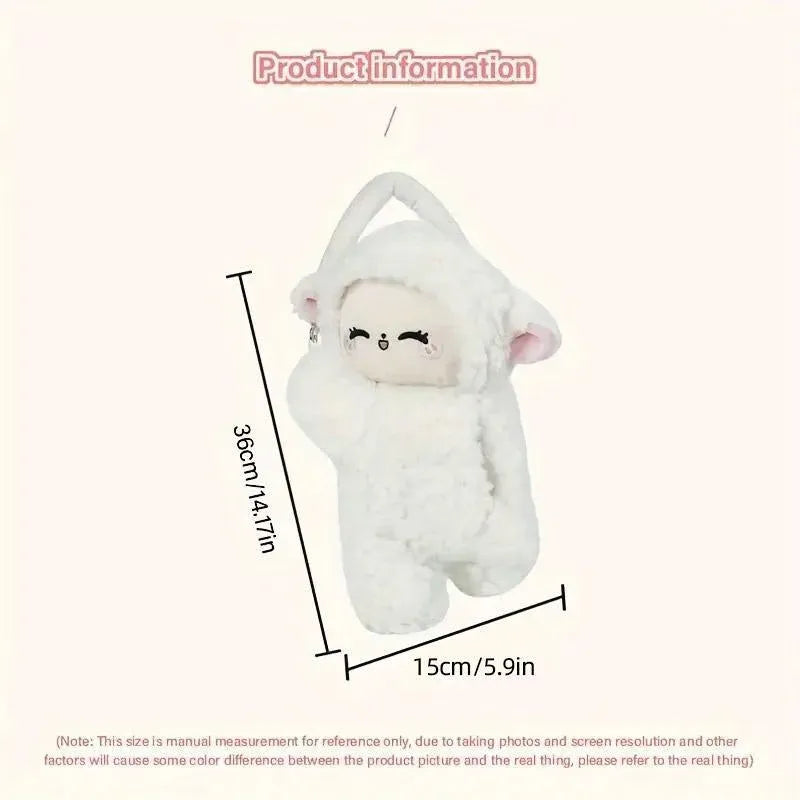 Premium Plush Sheep Hanging Car Tissue Box Holder