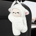Premium Plush Sheep Hanging Car Tissue Box Holder