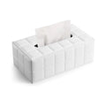Premium PU Leather Tissue Box Holder – White