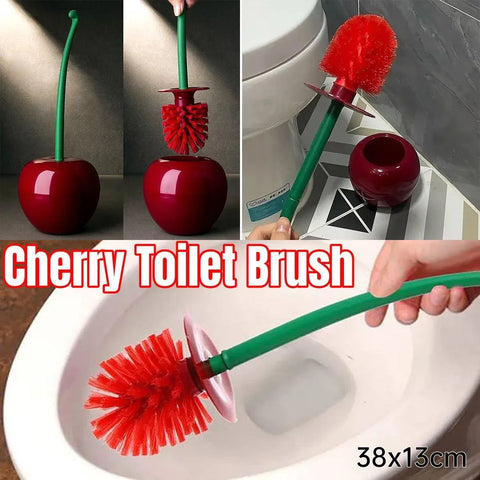Premium Soft Wool Toilet Brush – Cherry Holder