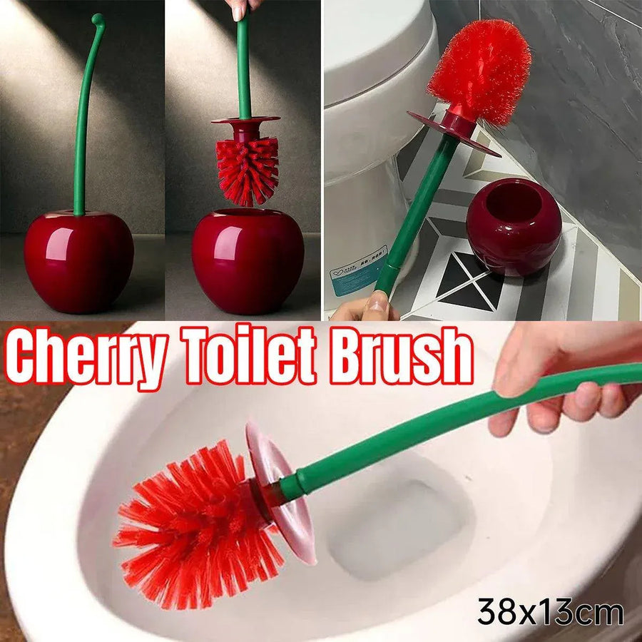 Premium Soft Wool Toilet Brush – Cherry Holder