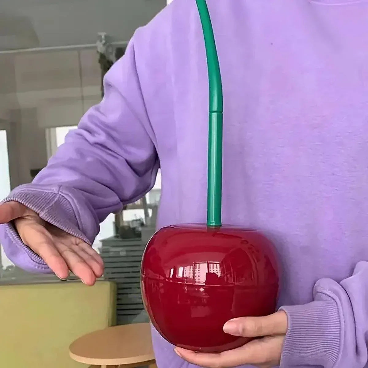 Premium Soft Wool Toilet Brush – Cherry Holder