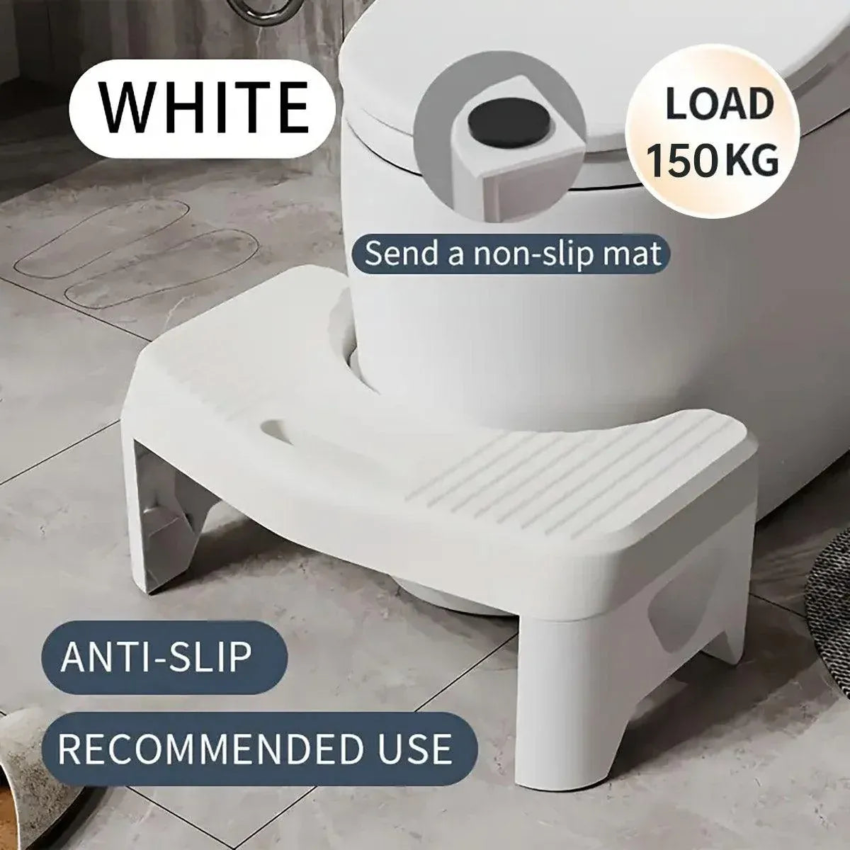 Premium Thickened Toilet Squatting Stool – Grey 150kg Capacity